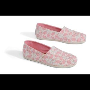 Toms size 9.5 pink elephant sprinkle classics